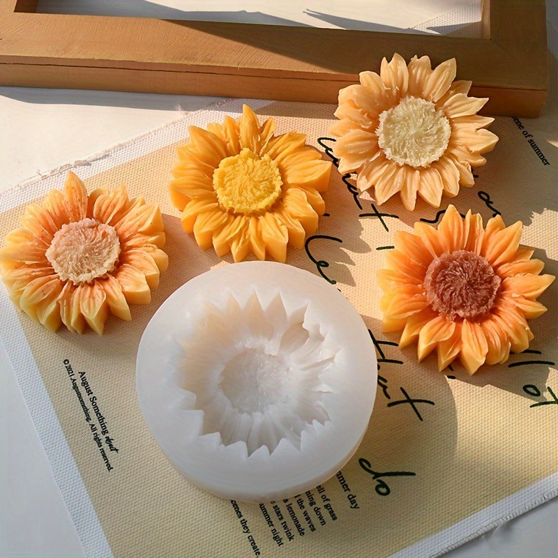 Soap Making Bar - Canlı Renkli 3D Ayçiçeği Silikon Kalıp