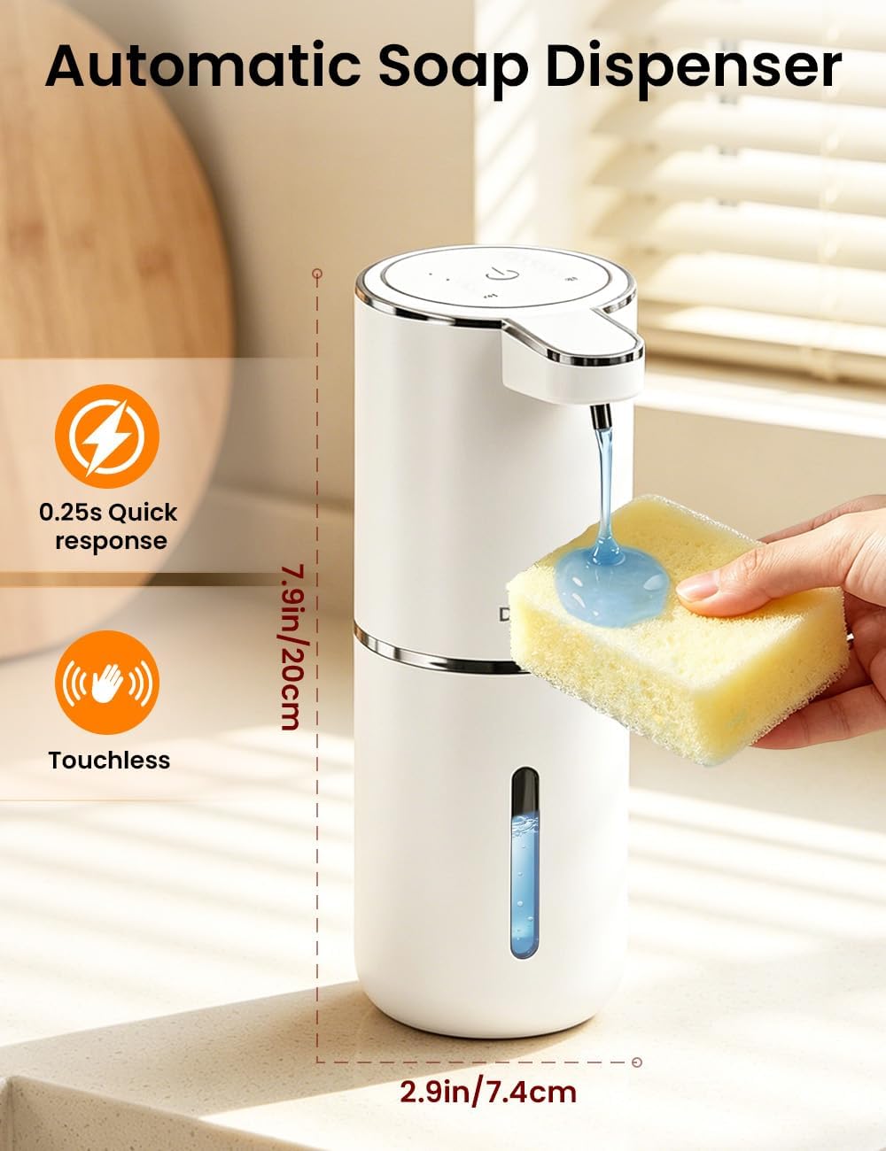 Soap Making Foam - 380ML Kapasiteli Işıklı Ekran 4 Kademeli