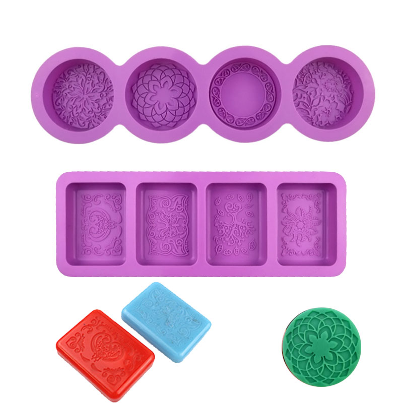 Soap Making Starter Kit - Çiçek Desenli Silikon Kalıp Sabun Yapımı