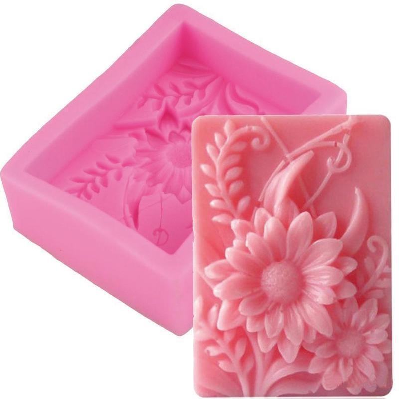 Soap Making Starter Kit - 1 adet 3D Kare Gül Çiçek