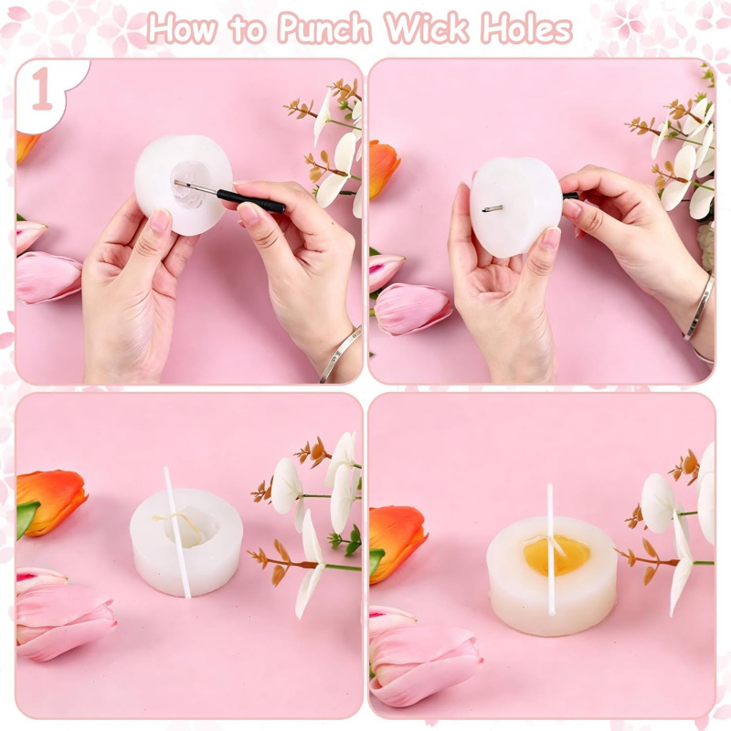 Çiçekli silikon mum kalıbı4'lü - Soap Making Gel incelemesi ve fiyatı