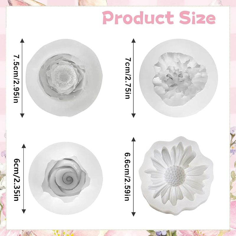 4 Çiçek Şekilli Kalıp Seti, 3D - Soap Making Gel incelemesi ve fiyatı
