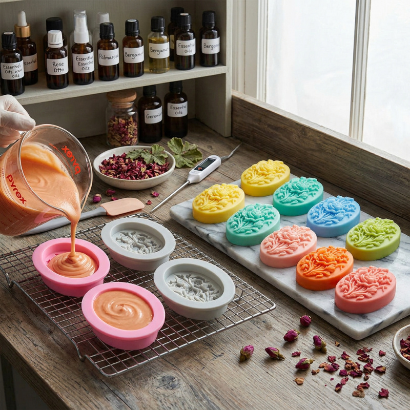 4 Çiçek şekilli silikon kalıp, - Soap Making Bar incelemesi ve fiyatı