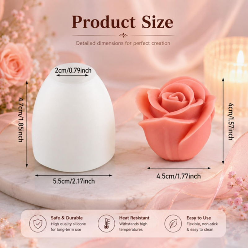 1 adet 3D gül silikon kalıp, m - Soap Making Gel incelemesi ve fiyatı